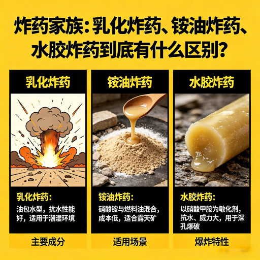 淮安炸药家族：乳化炸药、铵油炸药、水胶炸药到底有什么区别？